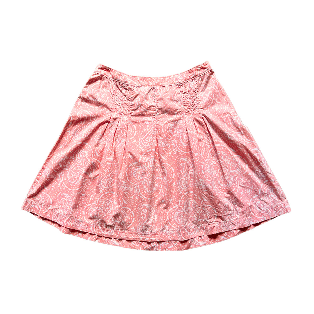 Gap Pleated Skirt Size 8 Pink Paisley Boho Preppy Beachy Summer Cottagecore